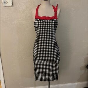 Red and Black Gingham Apron New